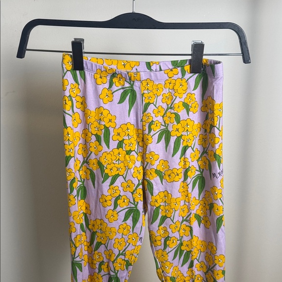 Mini Rodini Alpine Flower Kids Purple and Yellow Leggings Size 8-9 Y - Picture 2 of 6